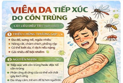 Cắt liều điều trị viêm da tiếp xúc do côn trùng (tham khảo)