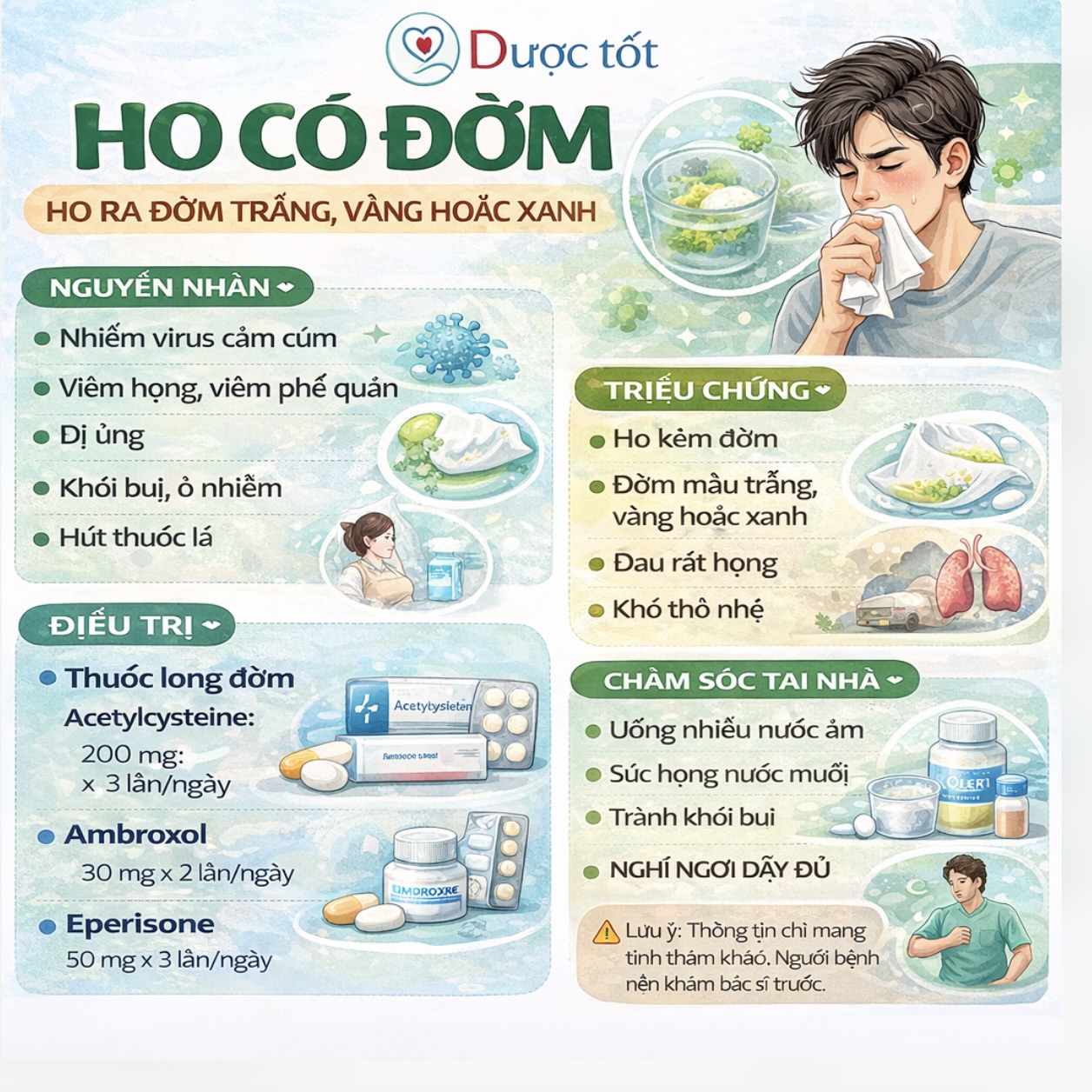 Ho có đờm và cách điều trị