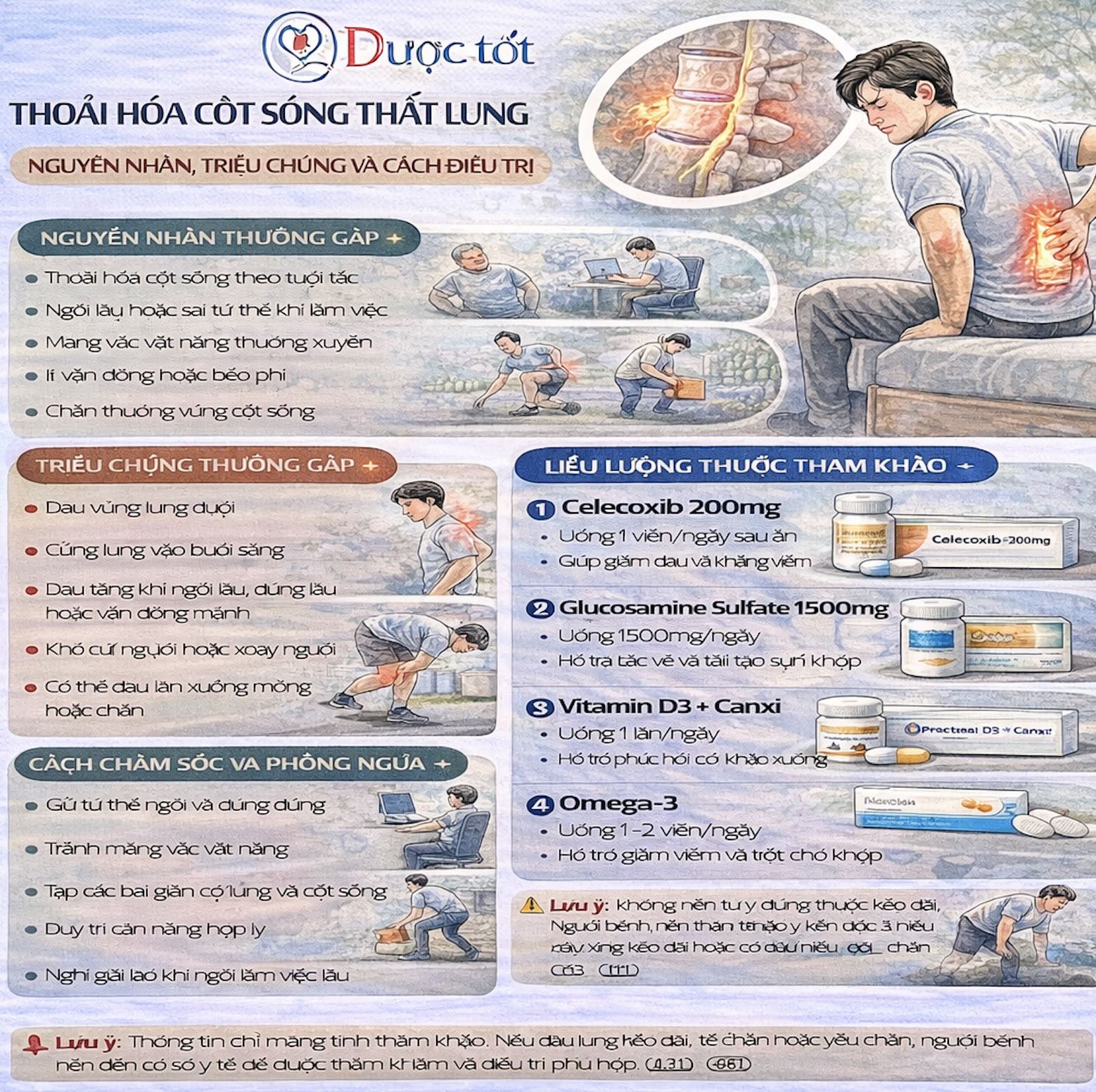 Điều trị thoái hoá cột sống thắt lưng