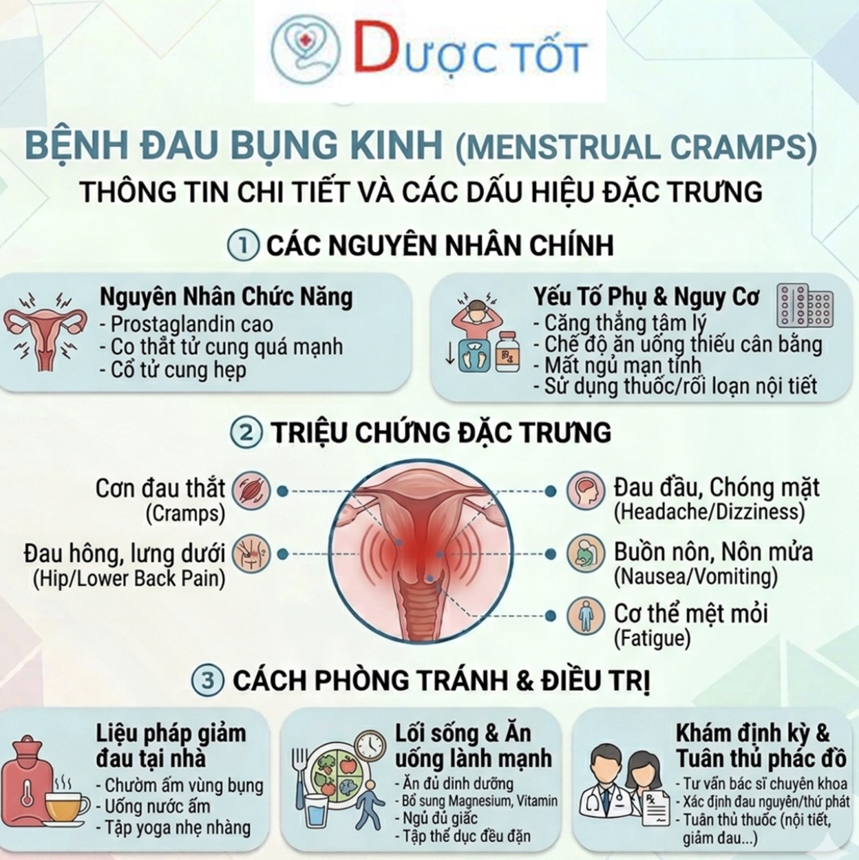 Đau bụng kinh và cách xử lí