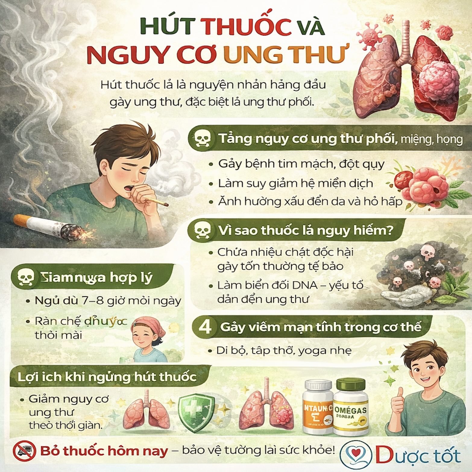 HÚT THUỐC VÀ NGUY CƠ UNG THƯ