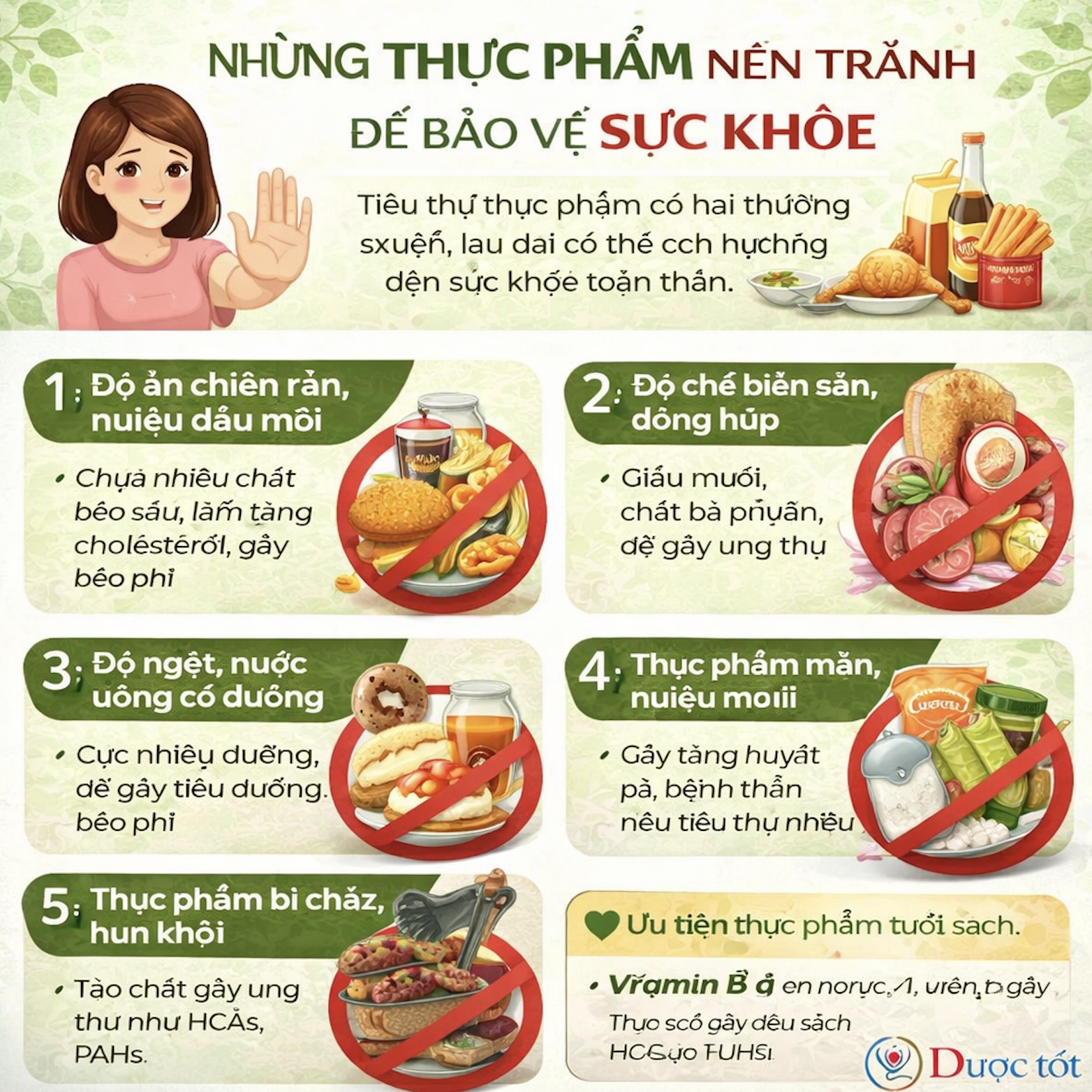 NHỮNG THỰC PHẨM NÊN TRÁNH ĐỂ BẢO VỆ SỨC KHỎE