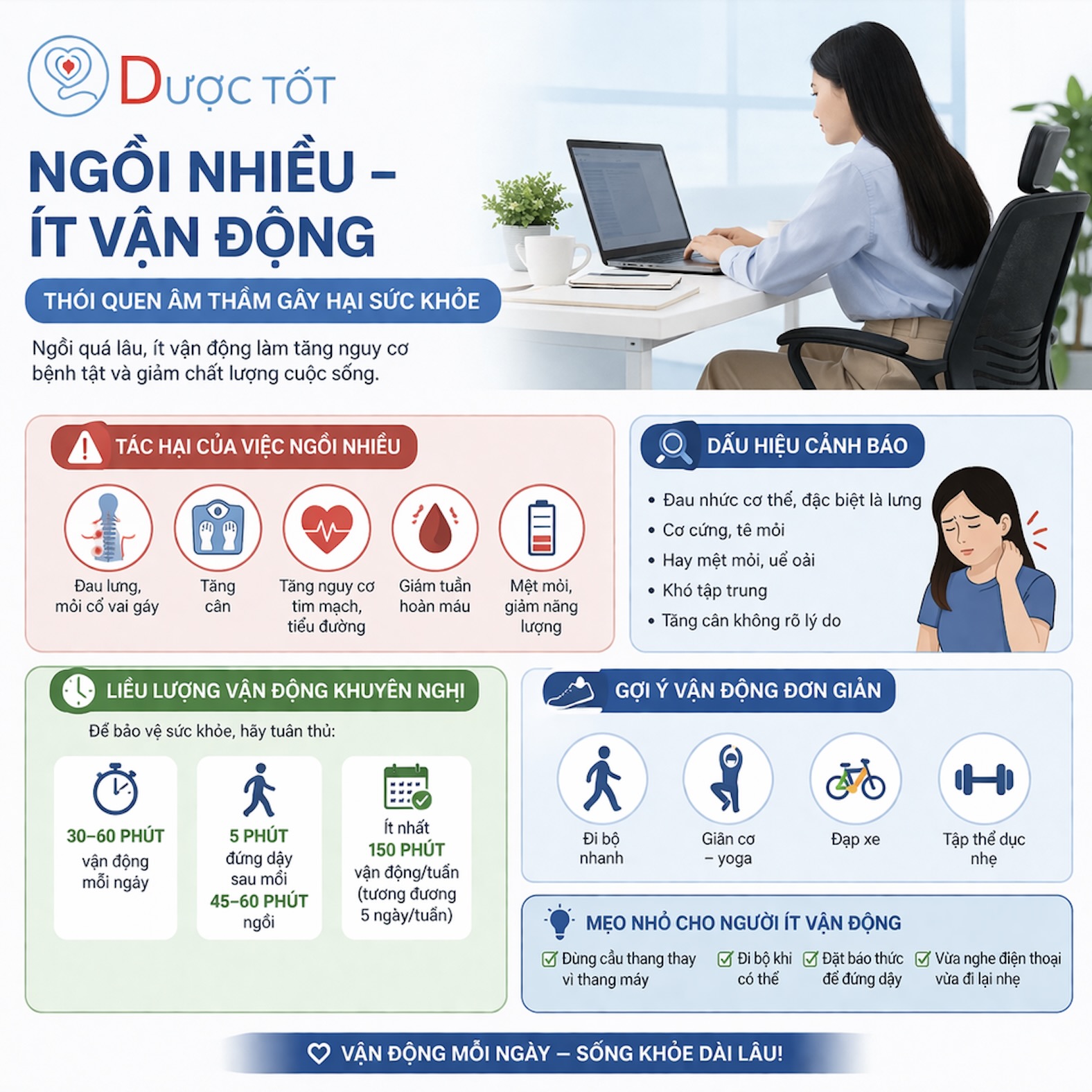 NGỒI NHIỀU – ÍT VẬN ĐỘNG: “KẺ GIẾT NGƯỜI THẦM LẶNG”