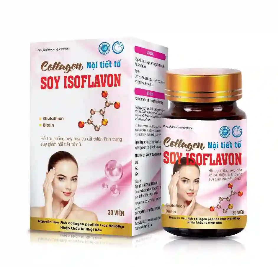cải thiện nội tiết nữ collagen soy isoflavon mekong (c/30v)