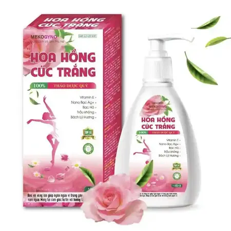 Dung dịch vệ sinh phụ nữ hoa hồng cúc trắng mekogyno (c/120ml)