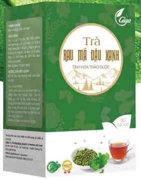 Trà tinh hoa thảo dược rau má đậu xanh Giga dạng hộp