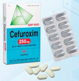 CEFUROXIM 250mg_MEBIPHAR_Cefuroxim 250mg_Hộp/10V/16_Điều trị các nhiễm khuẩn thể nhẹ đến vừa