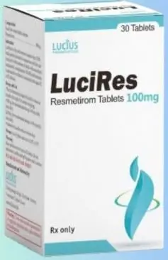 Thuốc LuciRes (Resmetirom 100mg) Lucius điều trị gan nhiễm mỡ (hộp 30 viên)