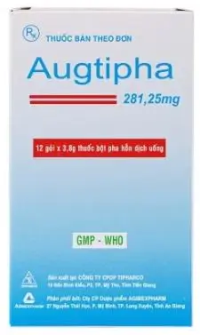 Bột pha hỗn dịch uống Augtipha 281,25mg - Tipharco kháng sinh điều trị nhiễm khuẩn (hộp 12 gói)