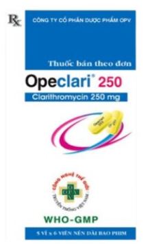 Thuốc kháng sinh điều trị các bệnh nhiễm khuẩn Opeclari 250 (30 viên)
