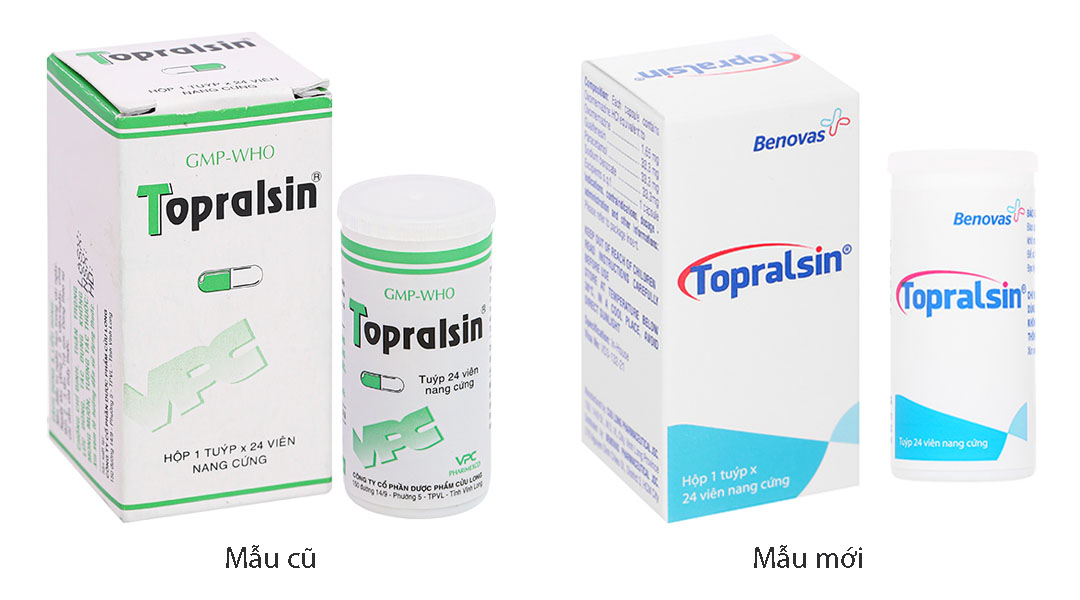 Topralsin trị triệu chứng ho khan, đặc biệt ho nhiều về đêm (Chai/24 viên)