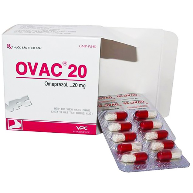 Thuốc Ovac 20 VPC điều trị trào ngược dịch dạ dày - thực quản (Hộp /10 vỉ/10 viên)