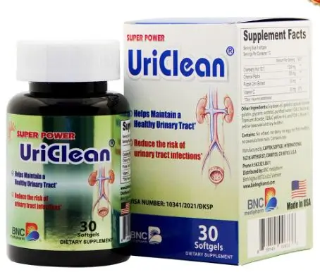 Super Power UriClean - Giúp tan sỏi thận, trị viêm nhiễm hệ tiết niệu- Lọ 30 viên