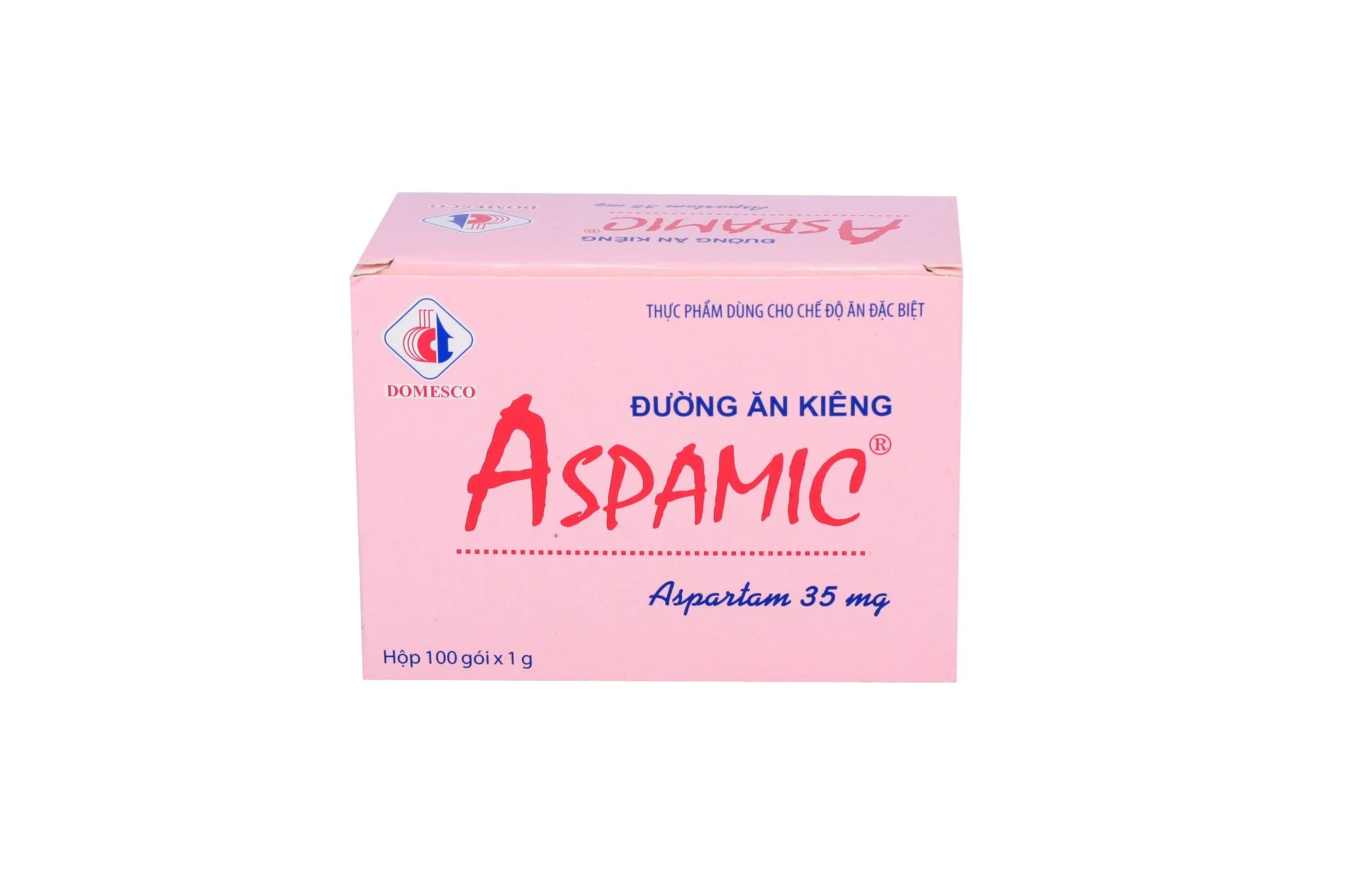 Đường ăn kiêng Aspamic Domesco dành cho người kiêng ăn chất bột, người tiểu đường, béo phì (50 gói)