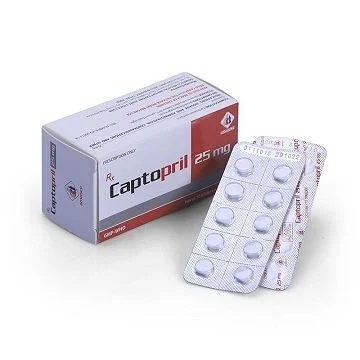 Thuốc Captopril 25mg Domesco điều trị tăng huyết áp, suy tim, nhồi máu cơ tim (10 vỉ x 10 viên)