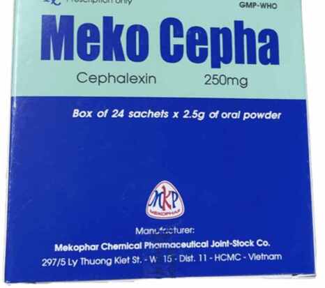 Meko Cepha Cephalexin 250mg Màu Xanh Mekophar (H/24g)