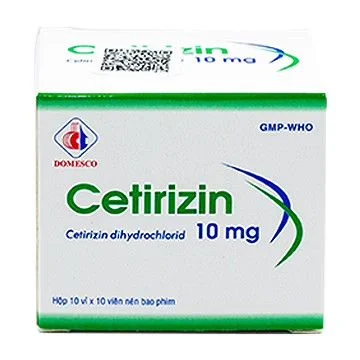 Thuốc Cetirizin 10mg Domesco điều trị viêm mũi dị ứng, mày đay (10 vỉ x 10 viên)