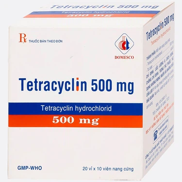 Thuốc Tetracyclin 500mg Domesco điều trị nhiễm khuẩn do vi khuẩn nhạy cảm (20 vỉ x 10 viên)