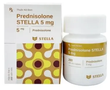 Thuốc Prednisolone Stella 5mg kháng viêm, điều trị viêm khớp dạng thấp, lupus ban đỏ (200 viên)