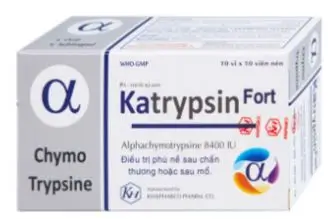 Viên nén Katrypsin Fort 8400IU Khapharco điều trị phù nề sau chấn thương, sau mổ (10 vỉ x 10 viên)
