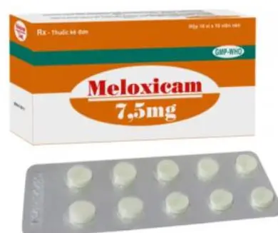 Thuốc trị viêm xương khớp Meloxicam 7,5mg Tipharco hộp 10 vỉ x 10 viên nén tròn