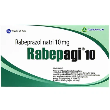 Thuốc Rabepagi 10 Agimexpharm điều trị loét tá tràng - dạ dày cấp tính (6 vỉ x 10 viên)