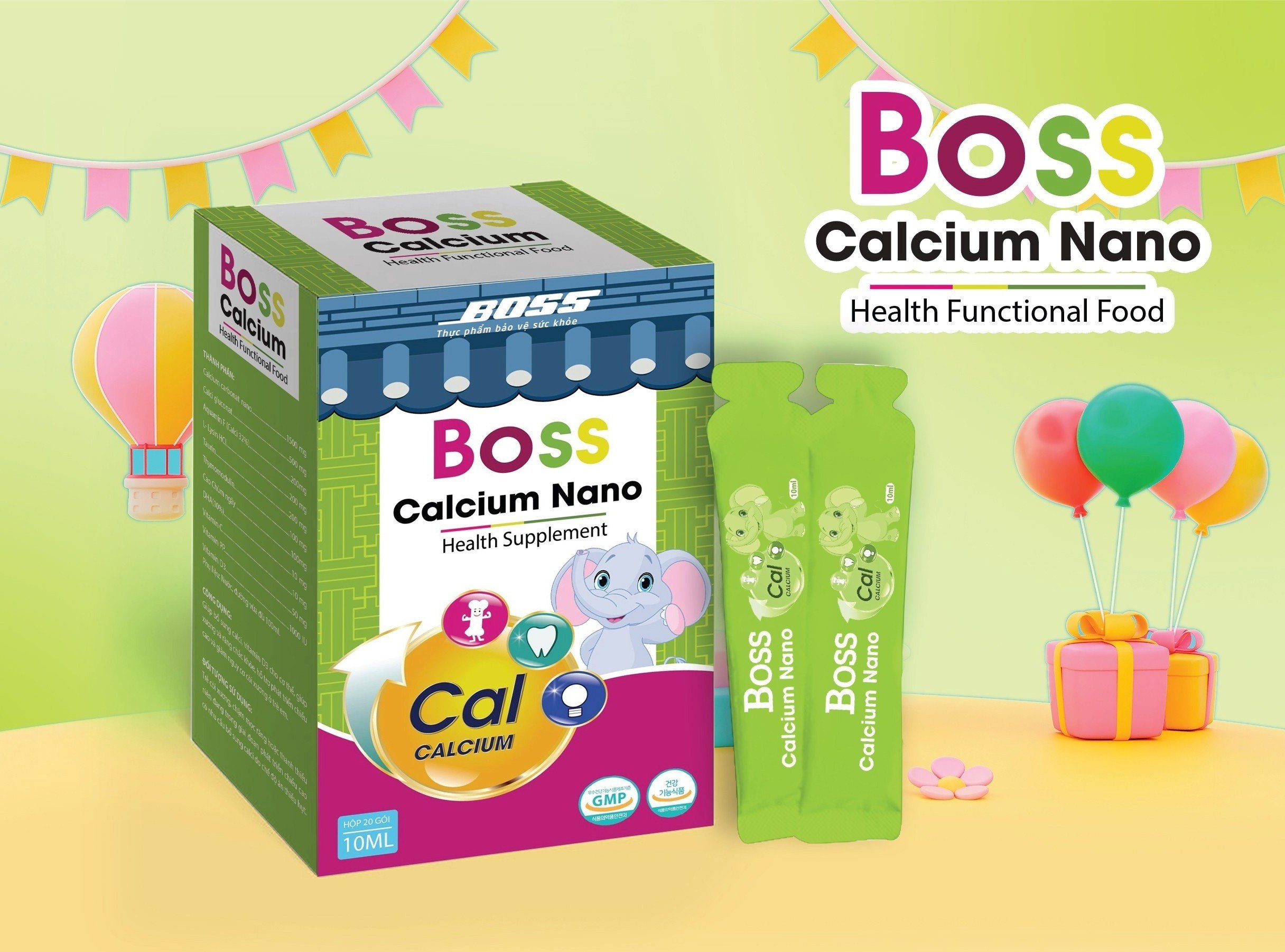 BOSS CALCIUM NANO (10 ml/gói x 20 gói/hộp)