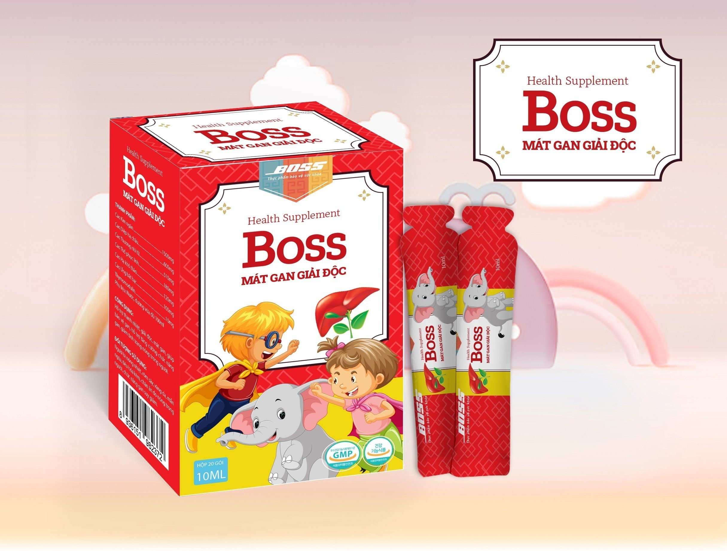 BOSS MÁT GAN GIẢI ĐỘC (10 ml/gói x 20 gói/hộp)