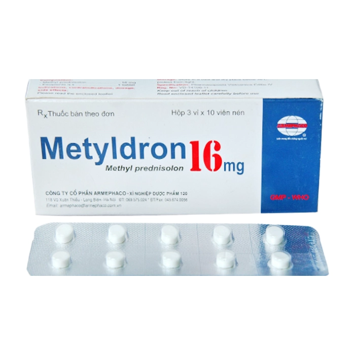 Metyldron 16mg Armephaco 3 vỉ x 10 viên – Trị hen phế quản