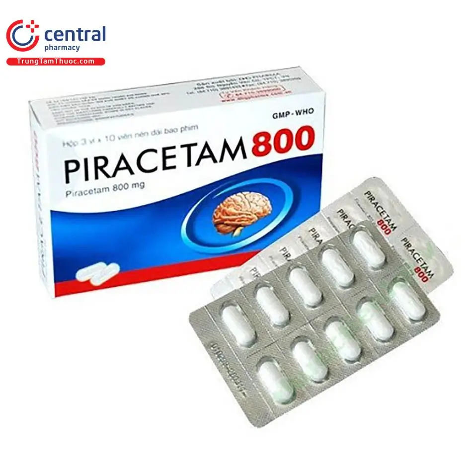 Thuốc Piracetam 800mg điều trị triệu chứng rối loạn thần kinh trung ương
