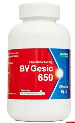 BV Gesic 650 - Chai 500 viên nén bao phim -  điều trị các chứng đau và sốt từ nhẹ đến vừa.