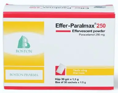 Bột sủi bọt Effer- Paralmax 250mg điều trị các chứng đau/sốt từ nhẹ đến vừa ở trẻ em (hộp 30 gói)