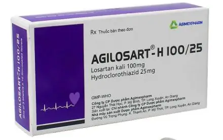 Thuốc Agilosart-H 100/25 Agimexpharm điều trị tăng huyết áp (3 vỉ x 10 viên)