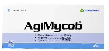 Viên đặt phụ khoa Agimycob Agimexpharm điều trị viêm âm đạo (1 vỉ x 10 viên)