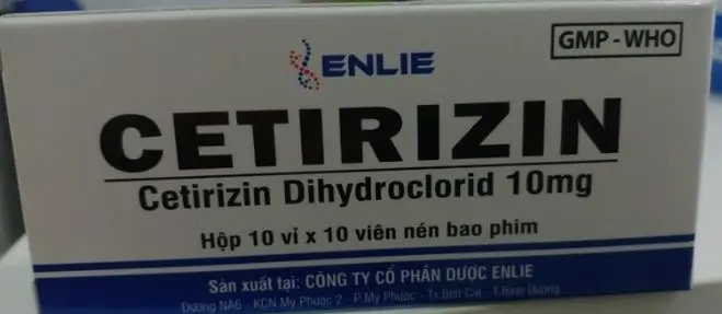 Cetirizin - Hộp 10 vỉ x 10 viên nén - ENLIE điều trị chứng viêm mũi dị ứng