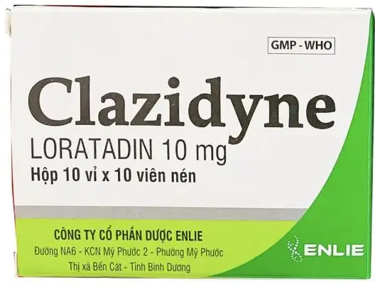 Clazidyne - Hộp 10 vỉ x 10 viên nén - ENLIE điều trị các triệu chứng của viêm mũi dị ứng, mày đay và dị ứng da.