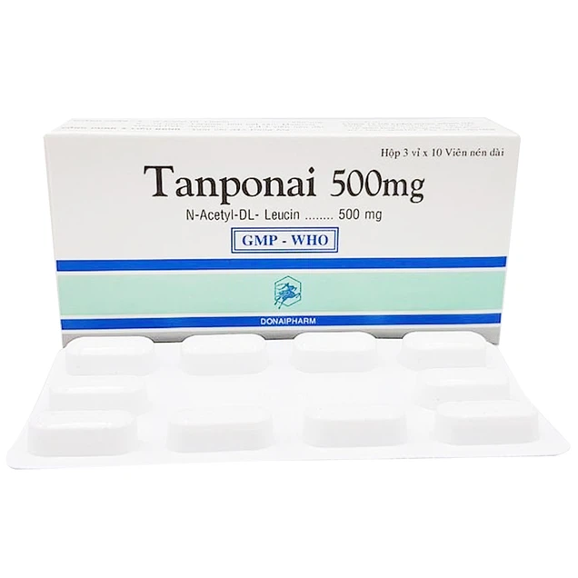 Tanponai 500mg điều trị triệu chứng các cơn chóng mặt - Hộp 3 vỉ x 10 viên nén dài - DonaiPharm
