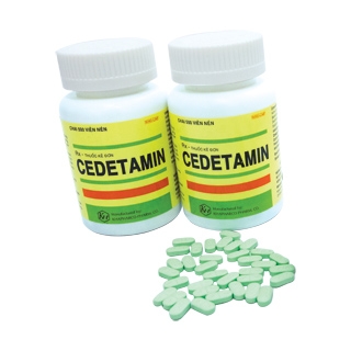 Cedetamin Điều trị triệu chứng các trường hợp viêm mũi dị ứng theo mùa, mề đay cấp tính - Chai 500 viên nén - KhaPharco Pharm