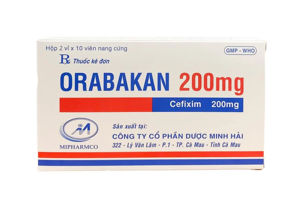 Orabakan 200 - Hộp 10 vỉ x 10 viên nang cứng - Mipharco (Cefixim 200mg)
