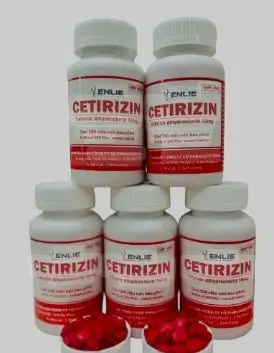 Cetirizin - Chai 500 viên nén đỏ - ENLIE - dùng để điều trị chứng viêm mũi dị ứng