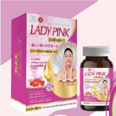 Viên uống Collagen sáng da LADY PINK , hạn chế lão hóa da, giảm vết nhăn, sạm da, nám da, tăng đàn hồi da