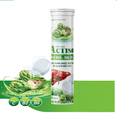 Viên sủi Actiso râu ngô rau má - hỗ trợ thanh nhiệt, mát gan, hỗ trợ giải độc gan (Típ 20 viên x 4g)