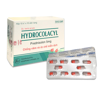 Thuốc Hydrocolacyl 5mg Prednisolone - chống viêm và ức chế miễn dịch (Hộp 10 vỉ x 10 viên)