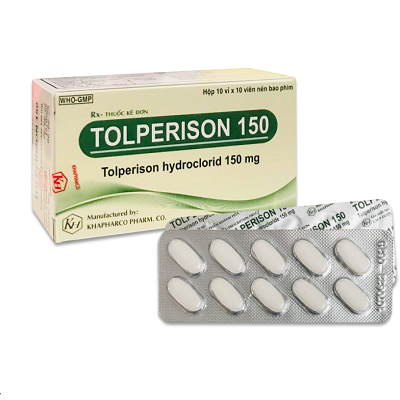 Tolperison 150mg Khapharco - điều trị co cứng cơ (Hộp 10 vỉ x 10 viên)