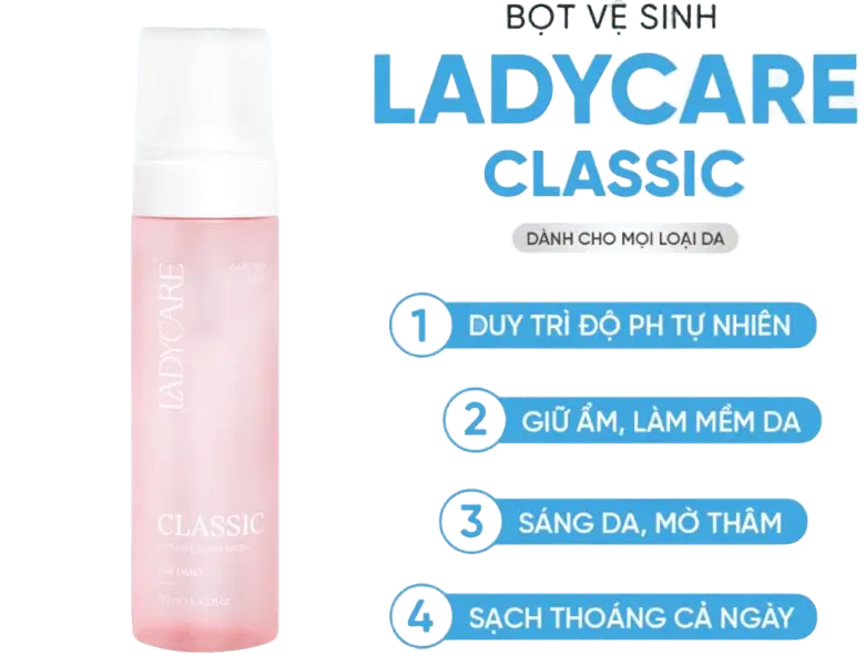 Dung dịch vệ sinh phụ nữ dạng bọt Ladycare Classic 190ml