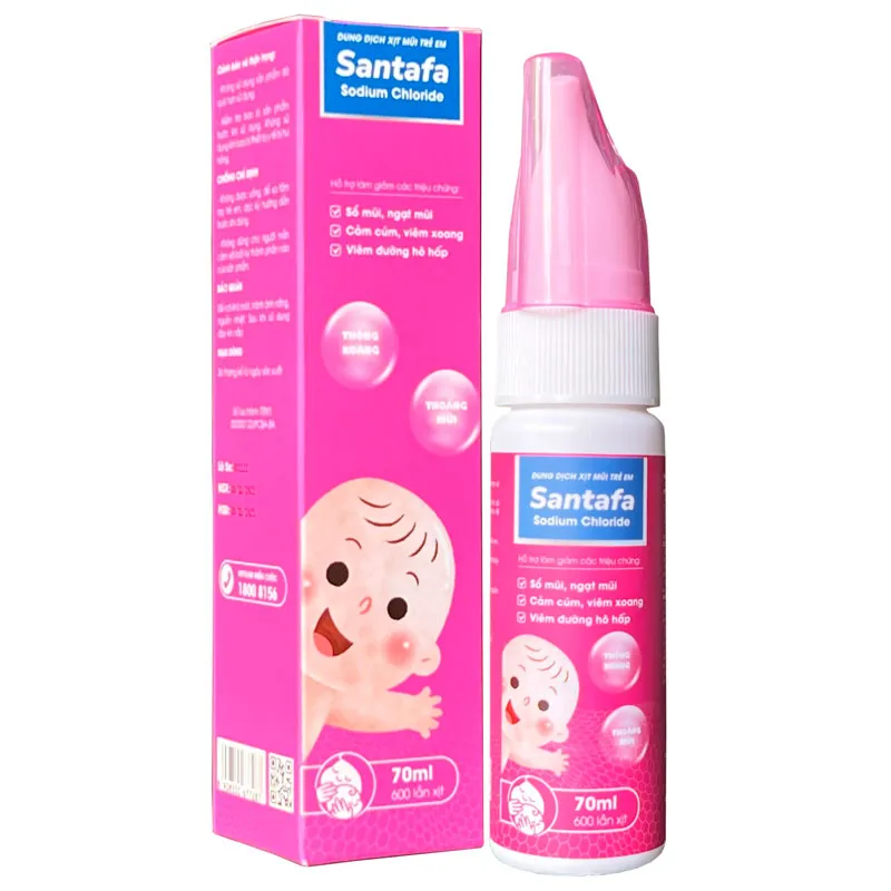 Dung Dịch Xịt Mũi Trẻ Em Sodium Chloride - Hỗ Trợ Sổ Mũi, Ngạt Mũi, Viêm Xoang An Toàn Từ 3 Tháng Tuổi