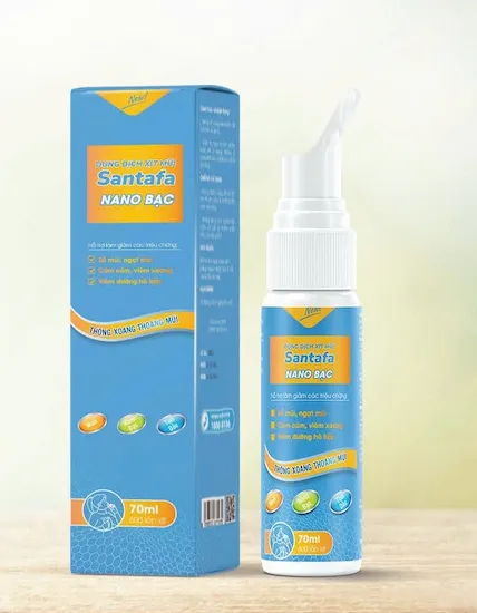 Dung Dịch Xịt Mũi SANTAFA Nano Bạc 70ml - Thông Mũi, Kháng Khuẩn | Viêm Xoang, Dị Ứng Mũi