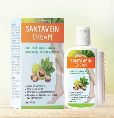 SANTAVEIN CREAM 60ml - Kem Dưỡng Da Suy Giãn Tĩnh Mạch, Tăng Tuần Hoàn Máu