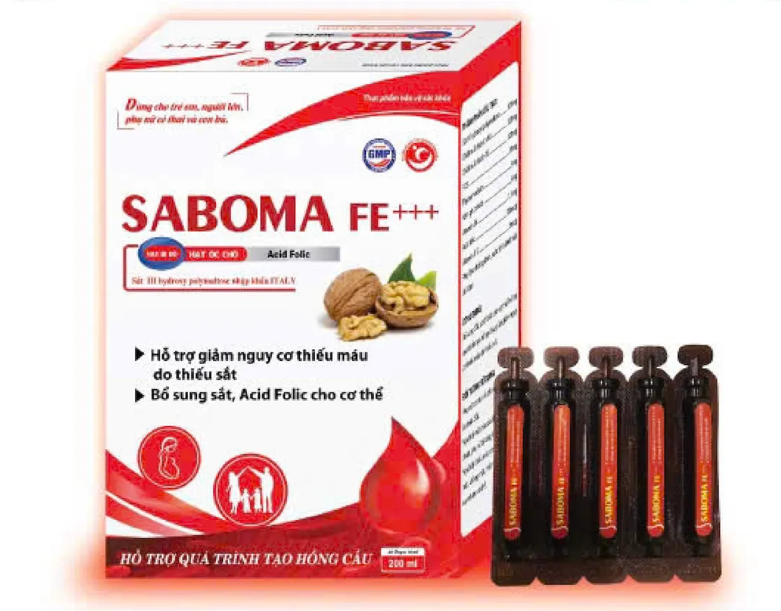 SABOMA FE++ - Siro Bổ Sung Sắt, Acid Folic Cho Phụ Nữ Mang Thai, Trẻ Em Thiếu Máu
