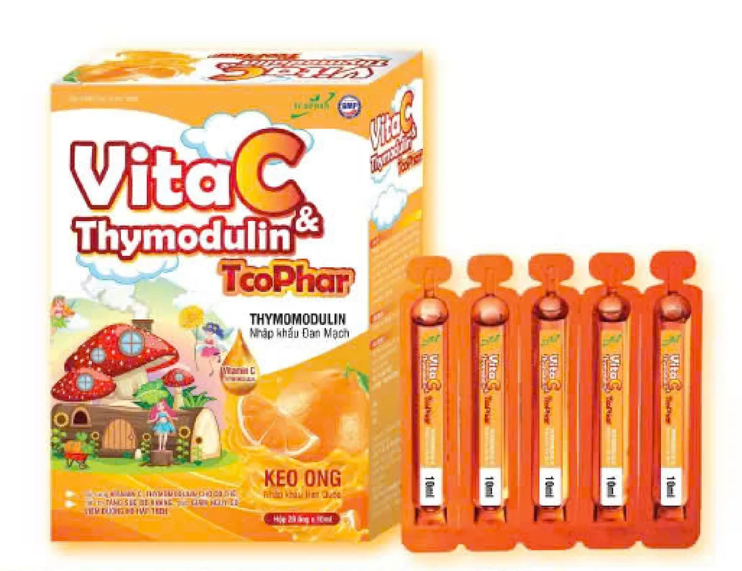 Vita C & Thymodulin TCOPHAR - Siro Tăng Sức Đề Kháng, Giảm Viêm Hô Hấp Cho Trẻ Em